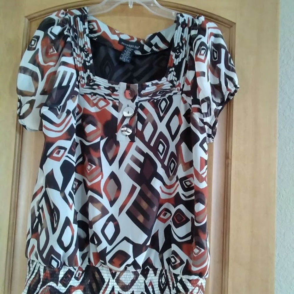 Moonlight Bay Tribal Print Blouse - Large